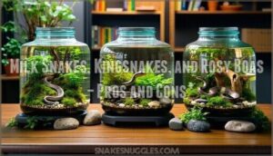 milk snakes, kingsnakes, and rosy boas – pros and cons
