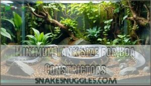 minimum tank size for boa constrictors
