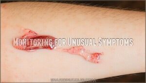 monitoring for unusual symptoms