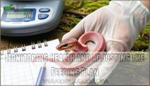 monitoring health and adjusting the feeding plan