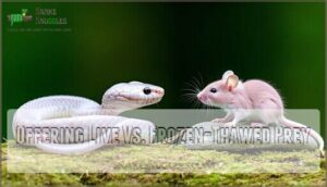 offering live vs. frozen-thawed prey