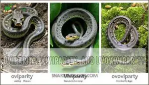 oviparity, viviparity, and ovoviviparity