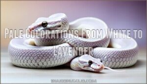 pale colorations from white to lavender