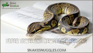 paper towel and newspaper bedding