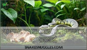 potential health risks (e.g., pathogens, deficiencies)
