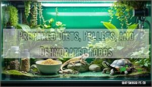 prepared diets, pellets, and dehydrated foods