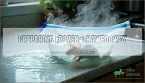 preparing frozen-thawed prey