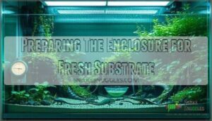 preparing the enclosure for fresh substrate