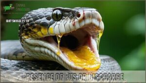 presence of pus or discharge