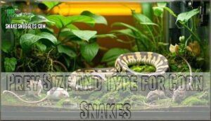 prey size and type for corn snakes