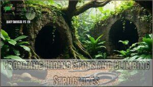 providing hiding spots and climbing structures