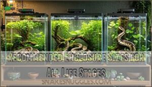 recommended enclosure sizes for all life stages