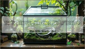 recommended tank size and materials