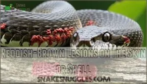 reddish-brown lesions on the skin or shell reddish-brown lesions on the skin or shell