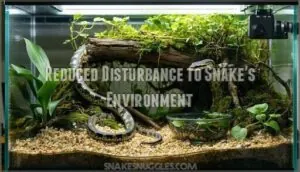 reduced disturbance to snake's environment reduced disturbance to snake's environment