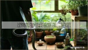 regular feeding and care