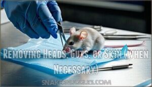 removing heads, guts, or skin (when necessary)
