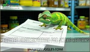 required documentation for snake returns
