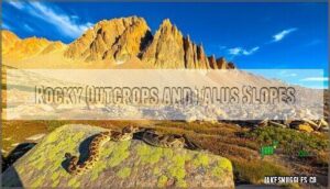 rocky outcrops and talus slopes