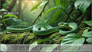rough green snake camouflage