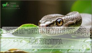 safe at-home methods for eye cap removal