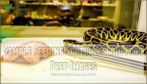 sample feeding schedules and food prep images