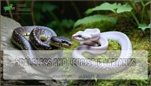 scaleless and leucistic variants