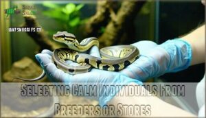 selecting calm individuals from breeders or stores