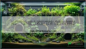 setting up a snake's terrarium