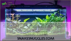 setting up lighting for plants and snakes