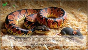 signs of properly sized prey