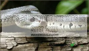 signs of retained eye caps in shed skin