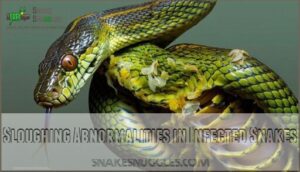 sloughing abnormalities in infected snakes