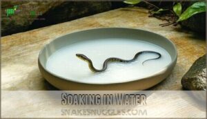 soaking in water