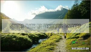 states with no venomous snakes