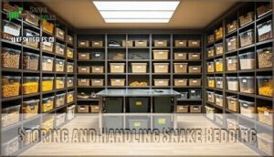 storing and handling snake bedding