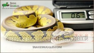 subadult and adult size benchmarks