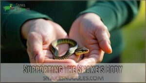 supporting the snake's body