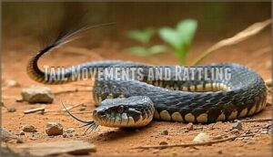 tail movements and rattling