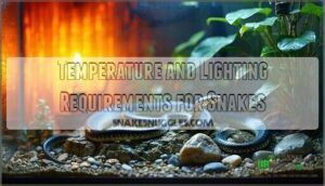 temperature and lighting requirements for snakes