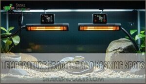 temperature gradient and basking spots