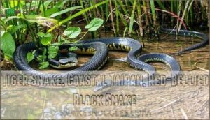 tiger snake, coastal taipan, red-bellied black snake
