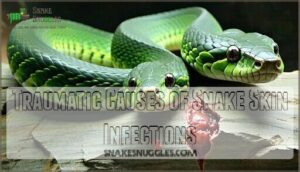 traumatic causes of snake skin infections