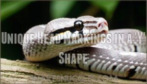 unique head markings in a 'y' shape