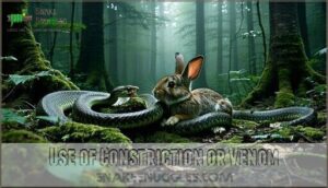 use of constriction or venom