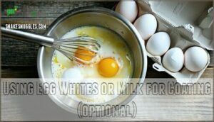 using egg whites or milk for coating (optional)