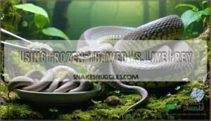 using frozen-thawed vs. live prey using frozen-thawed vs. live prey