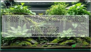 using live plants and natural materials