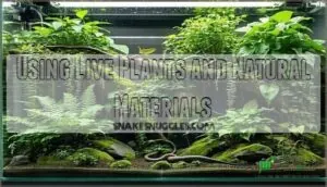 using live plants and natural materials using live plants and natural materials