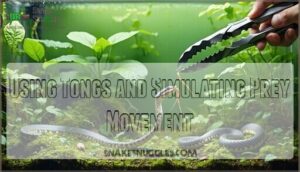 using tongs and simulating prey movement